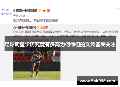 足球明星学历究竟有多高为何他们的文凭备受关注